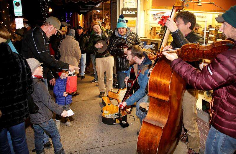 Live music on the street during Noel Night in Durango